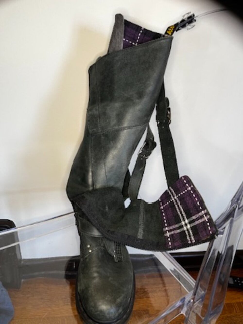 RARE Dr. Martens "Phina" 5 buckle-strap knee-high leather boots - Picture 9 of 15